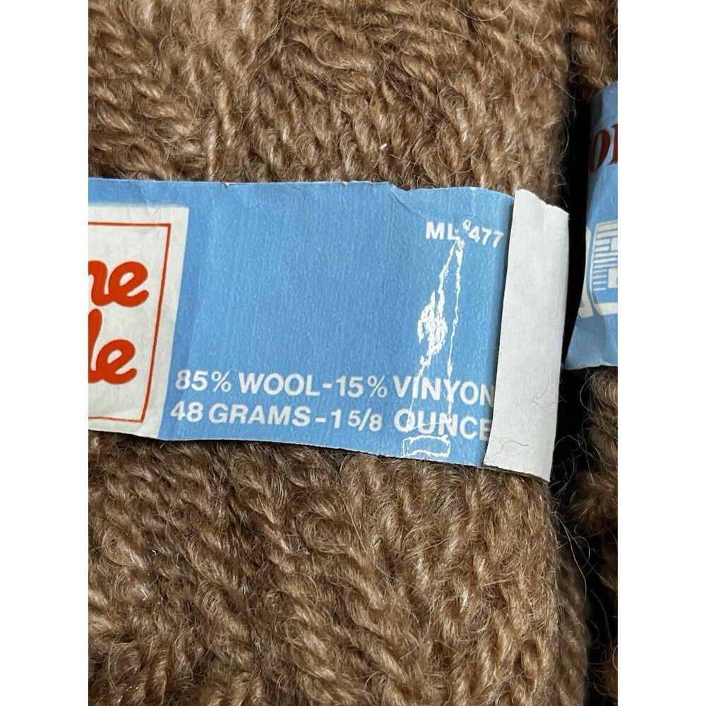 Reynolds Poemes Welcomme Wool Yarn France Brown Tan Lot Of 6 Skein NOS - Picture 7 of 15